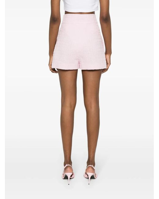 ALESSANDRO VIGILANTE Pink Bouclé Mini Shorts