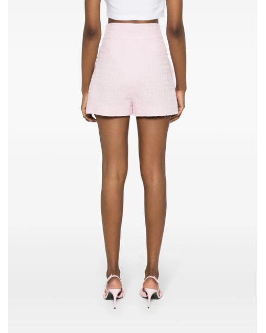 ALESSANDRO VIGILANTE Pink Bouclé Mini Shorts
