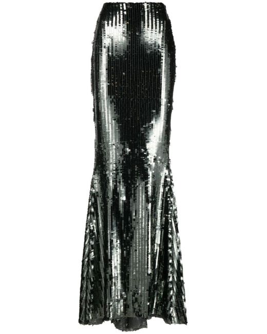 ‎Taller Marmo Black Sequinned Maxi Skirt