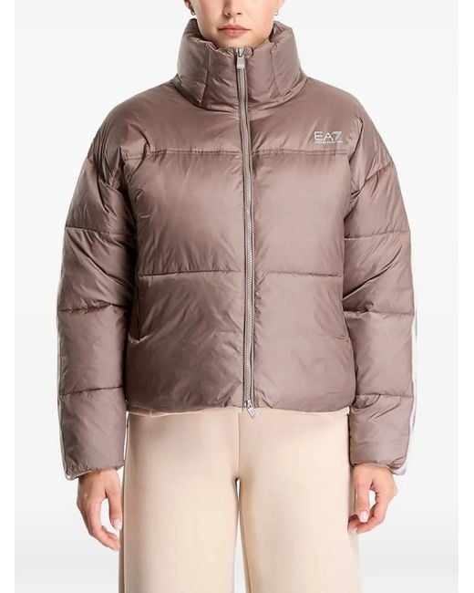 EA7 Brown Natural Ventus7 Padded Bomber Jacket