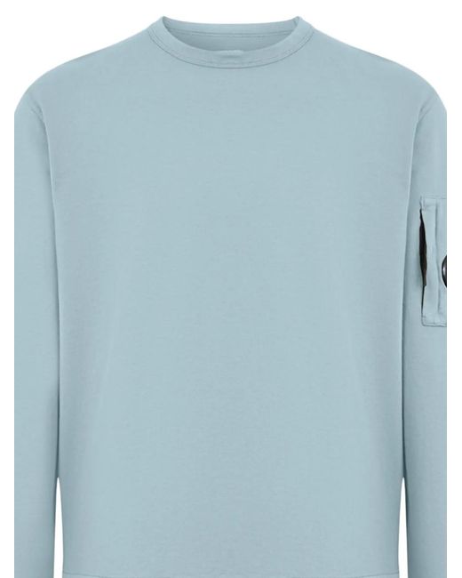C P Company Blue Light Fleece Crewneck Sweatshirt for men