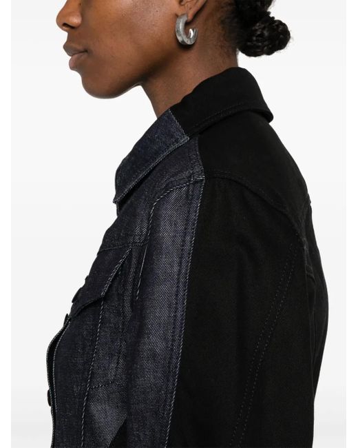 Chaqueta Vaquera Con Diseño Colour Block Mugler de color Black