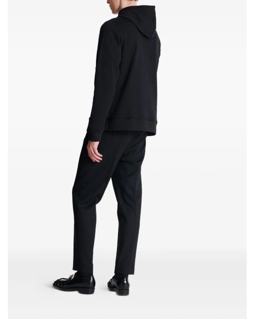 メンズ Balmain エンブロイダリー パーカー Black