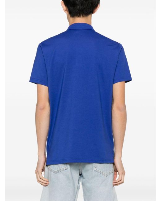 Peuterey Blue Embroidered-logo Polo Shirt for men
