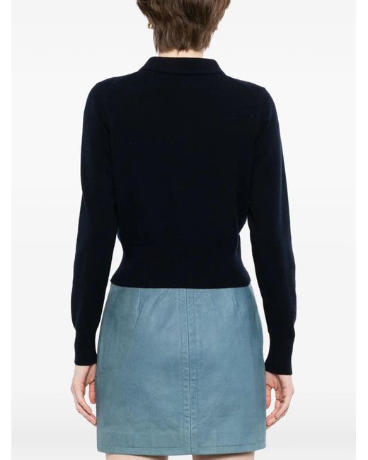 N.Peal Cashmere Black Thea Collared Cardigan