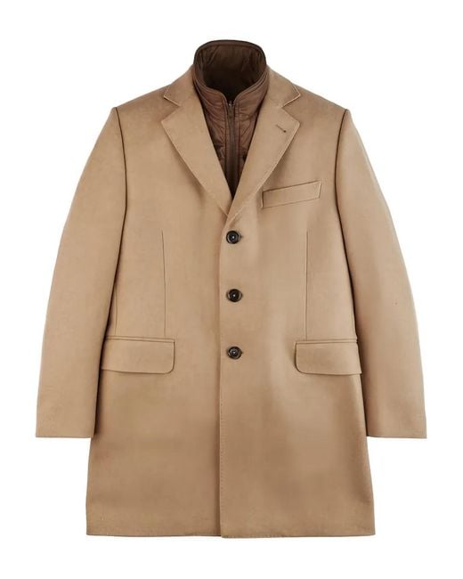 Fay Natural Button-Fastening Coat for men