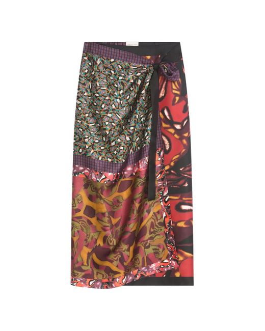 Dries Van Noten Brown Long Wrap Scarf-Skirt