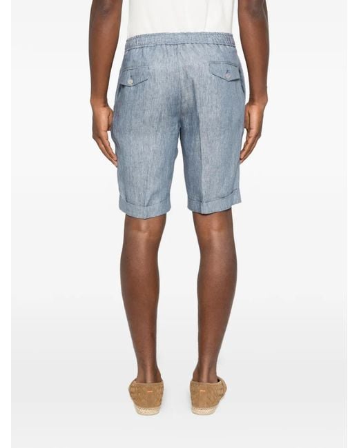 Barba Napoli Blue Capri Drawstring Shorts for men