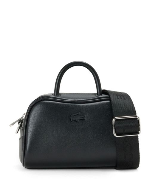 Lacoste Black Mini Lora Leather Tote Bag