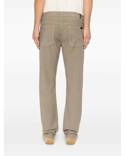7 For All Mankind Natural Rawhide Logo-Patch Jeans for men