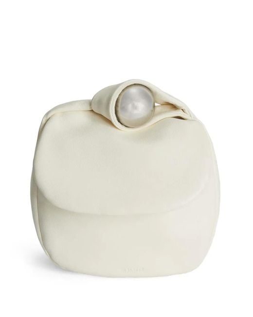 Clutch Sphere di Jil Sander in White