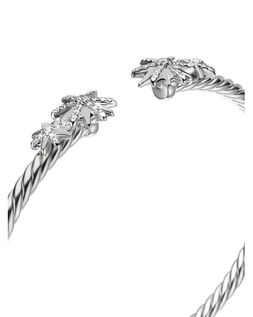 David Yurman White Sterling Starbust Diamond Bracelet (3.5Mm)