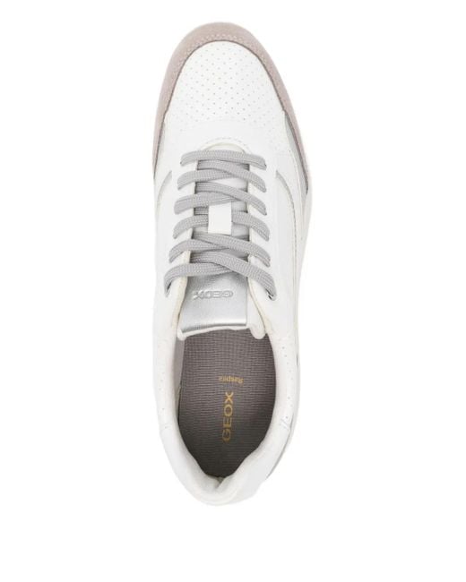 Sneakers Con Inserti di Geox in White