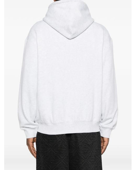 Carhartt White Logo-Embroidered Zip-Up Hoodie
