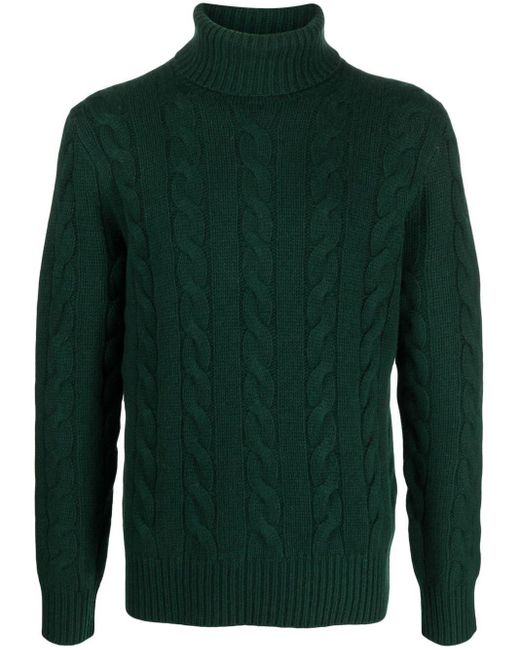 Ralph Lauren Collection Wool Roll-neck Cable-knit Jumper in Green for ...