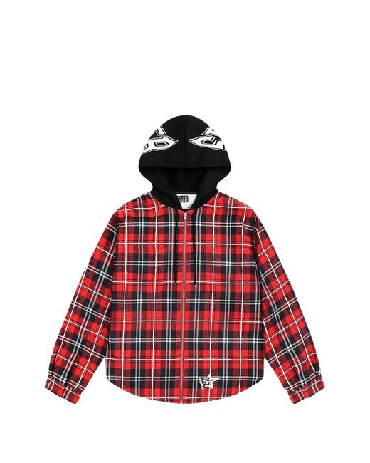 Sp5der Red Zip-Up Shirt Jacket for men
