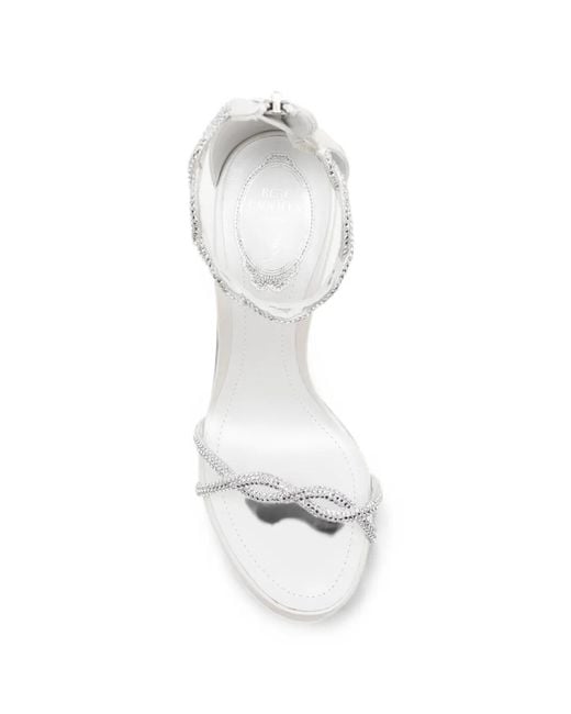 Rene Caovilla White 130Mm Braid Fondant Sandals