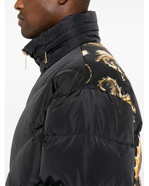 Versace Jeans Couture Black Logo-Print Jacket for men