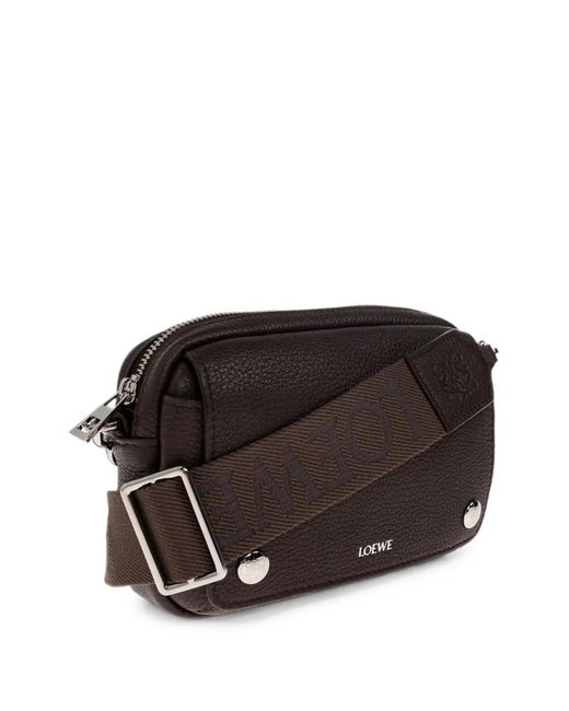 Loewe Black Small Pebble Messenger Bag for men