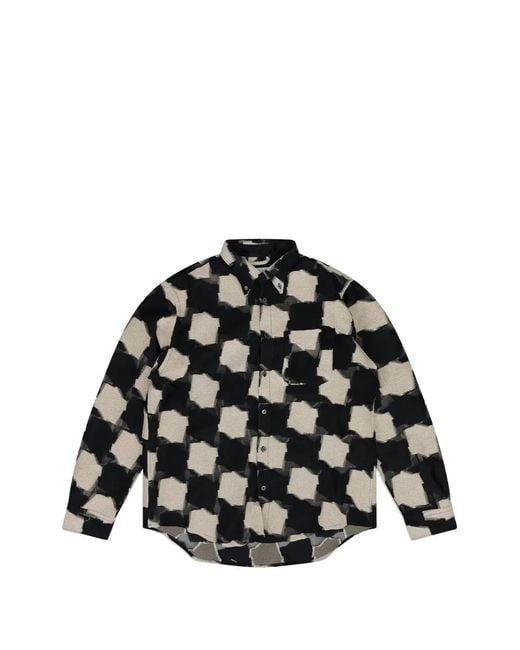 4SDESIGNS Black Abd Checked Shirt for men