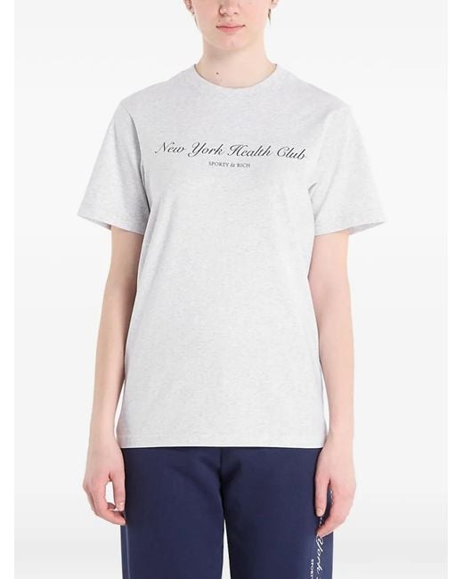 Sporty & Rich White T-Shirt New York Health Club