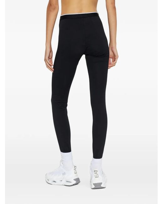 Emporio Armani Black Logo-Waistband Leggings