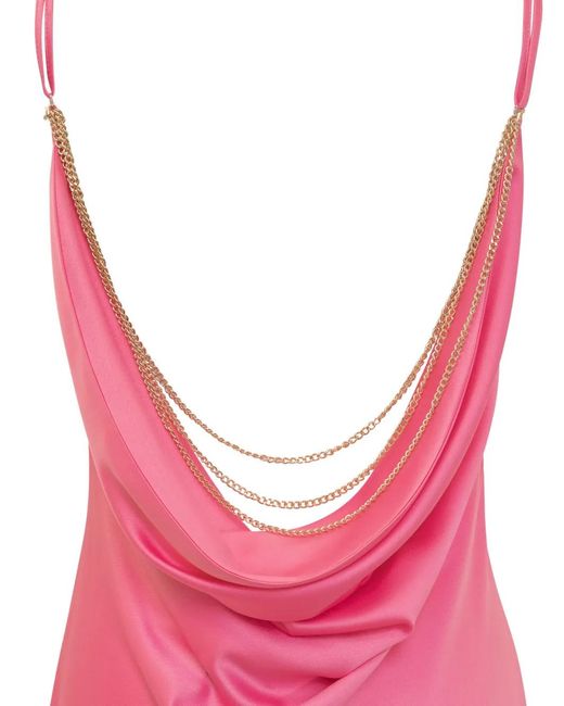 ACTUALEE Pink Chain-Detail Dress