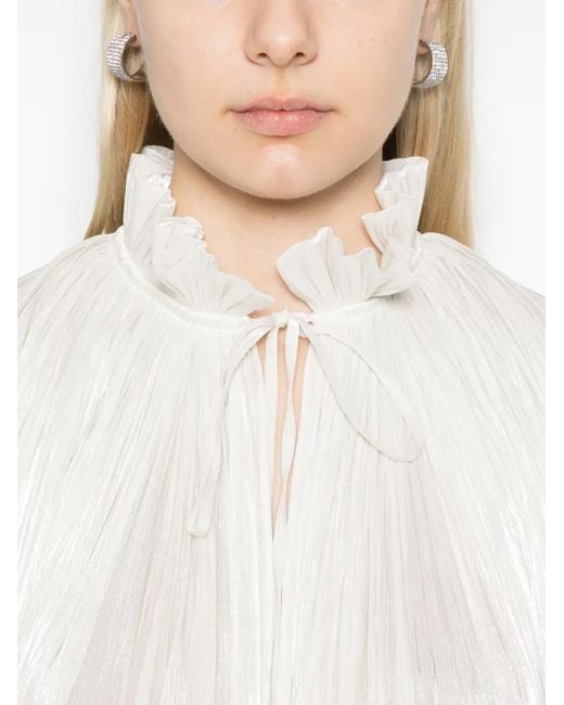 Ana Radu White Cape-Detailed Maxi Dress