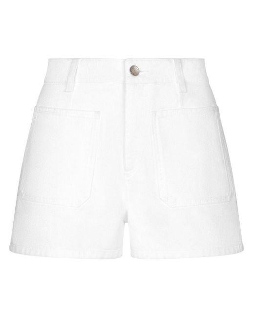 Denim cotton shorts di Dolce & Gabbana in White