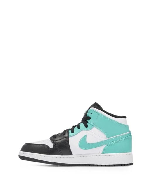 Nike Blue 1 Mid Tropical Twist Igloo Leather High-Top Sneakers for men