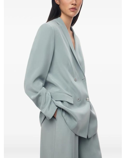 12 STOREEZ Blue Alice Double-Breasted Blazer