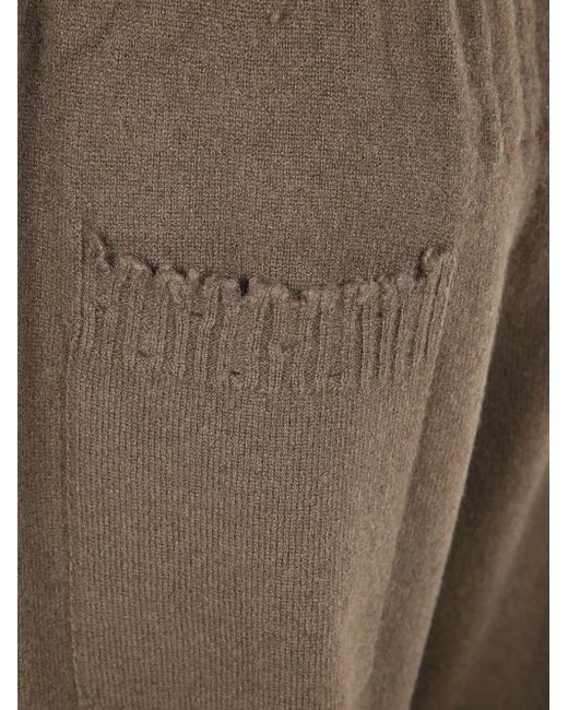 Uma Wang Brown Drawstring Knitted Trousers for men