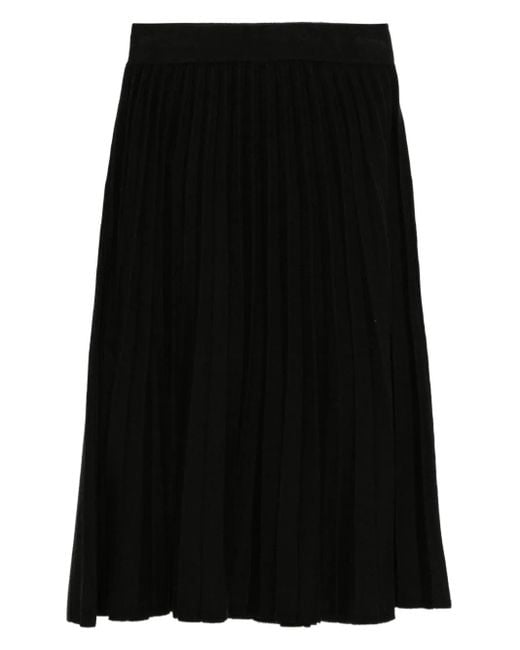 Blugirl Blumarine Black Pleated Midi Skirt