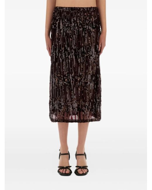 Jupe Mi-Longue À Sequins Baum und Pferdgarten en coloris Black