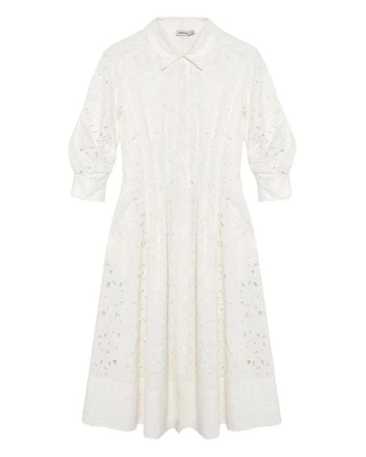 Jonathan Simkhai White Eyelet-Embroidered Shirt Dress