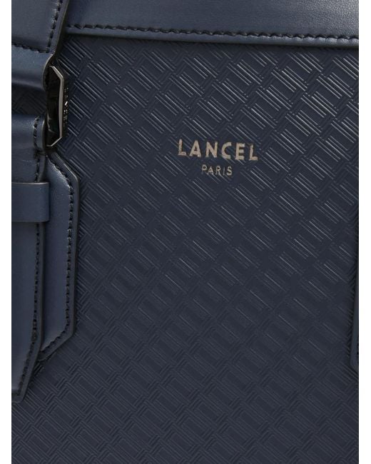 Lancel Blue Charlie Monogram-Embossed Laptop Bag for men
