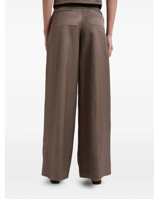 Peserico Brown Pleated Trousers