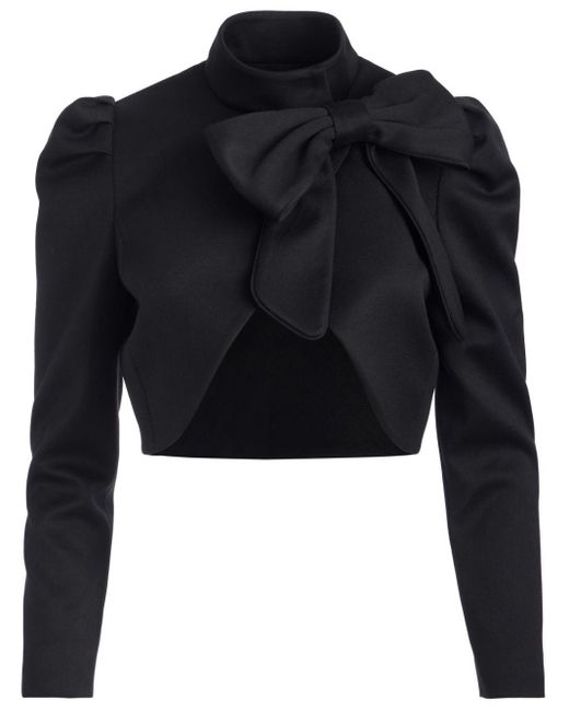 Alice + Olivia Black Addison Bow Jacket