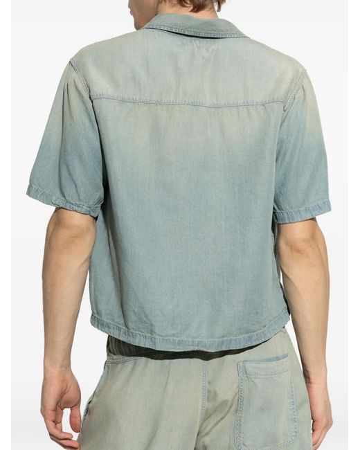 DIESEL Blue Short-Sleeve Shirt for men