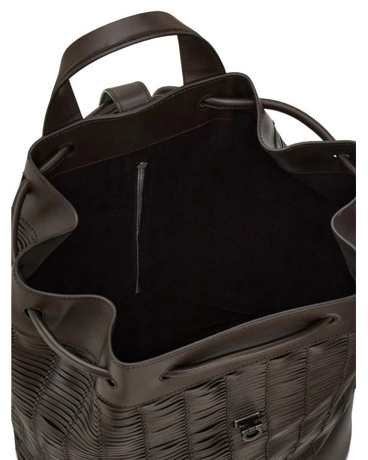 Ferragamo Black Sailor Backpack for men