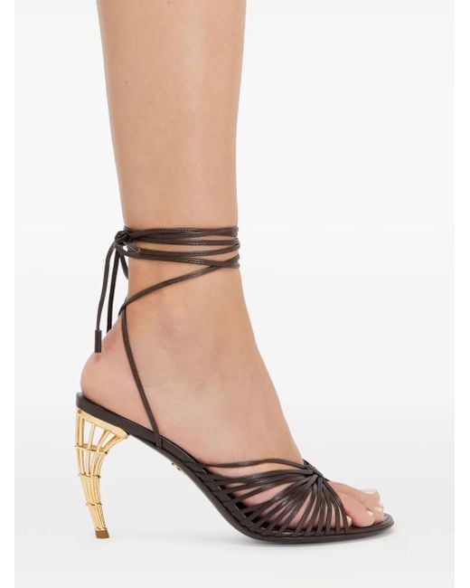 Ferragamo Black Curved-Heel Sandals