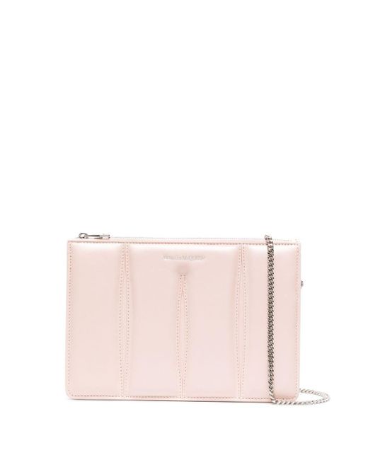 Alexander McQueen Pink Slash Leather Shoulder Bag