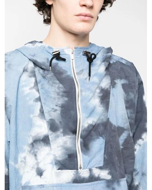 Children of the discordance Blue Tie-Dye Print Hooded Jacket for men