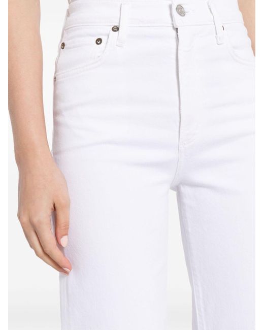 Agolde White Harped Straight-leg Jeans