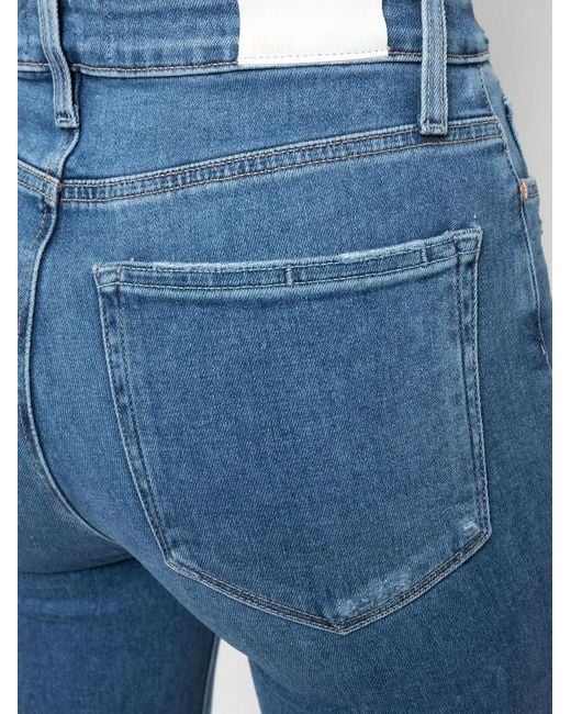 PAIGE Blue Flared Mid-Rise Jeans