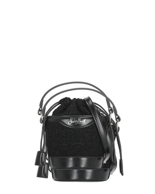 Mc2 Saint Barth Black Mila Tweed Bucket Bag