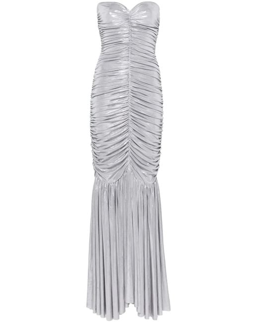 Norma Kamali Gray Slinky Fishtail Gown
