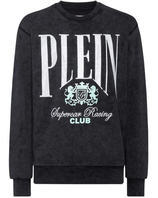 Philipp Plein Black Racing Club Sweatshirt for men