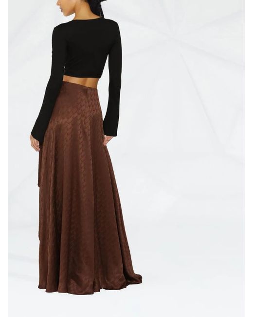 Fendi Brown Wide-Leg Monogram-Pattern Trousers