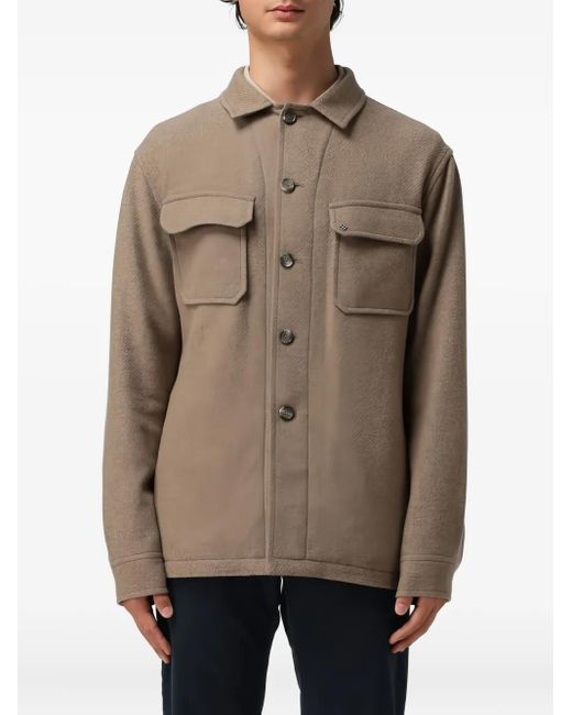 Sobrecamisa Con Bolsillos Con Solapa Tagliatore de hombre de color Natural